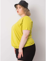 Světle zelená halenka plus size s žebrováním Addyson