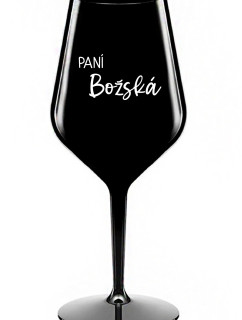 PANÍ BOŽSKÁ - černá nerozbitná sklenice na víno 470 ml