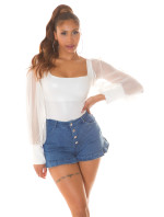 Sexy Demin Highwaist Shorts with Buttons