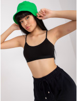 Černý sportovní crop top s vycpanými košíčky