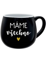 MÁME VŠECHNO - černý keramický hrníček 300 ml