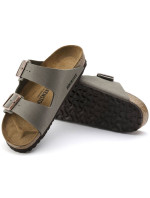 Dámské/ pánské žabky Birkenstock Arizona Birko-Flor Nubuck Stone regular wide grey (0151211)