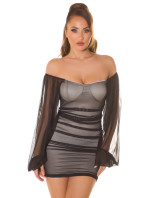 Sexy minišaty Koucla Off Shoulder Mesh Minidress