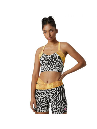 Sportovní podprsenka New Balance Relentless Printed Crop Bra W WB21176BKW