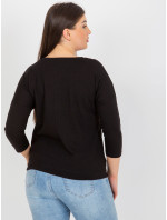 Dámská černá halenka plus size s potiskem