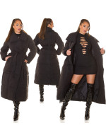 Sexy Fashionista Extra Long Winterjacke mit Gürtel