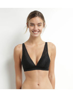 Dámská krajková vyztužená podprsenka bez kostic DIM TRIANGLE SOFT PADDED BRA - DIM - černá