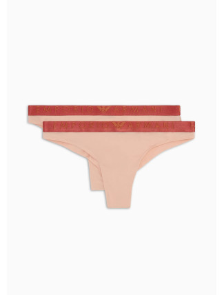 Dámská tanga 2PACK 163333 3F235 03050 nude - Emporio Armani