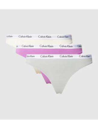 Dámské tanga 3pcs QD3587E CFU  Vícebarevná - Calvin Klein