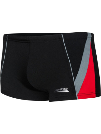 AQUA SPEED Plavecké šortky Diego Black/Grey/Red Pattern 136