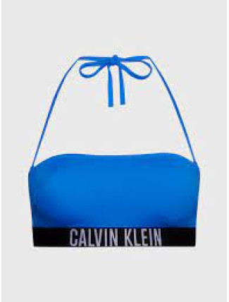 Dámská plavková podprsenka Bandeau KW0KW01966 C4X modrá-černá - Calvin Klein