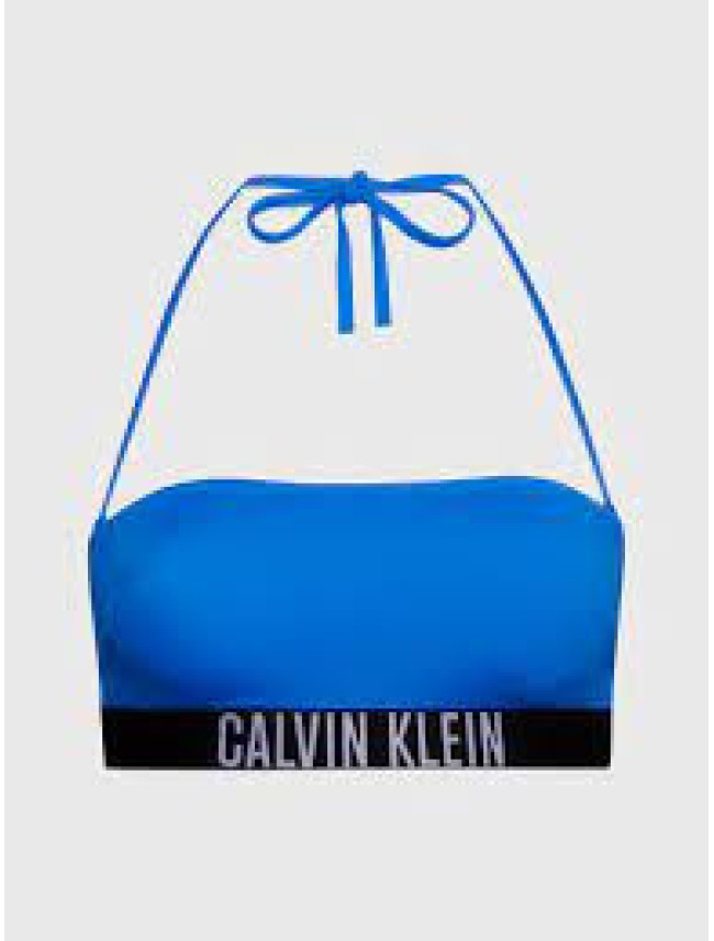 Dámská plavková podprsenka Bandeau KW0KW01966 C4X modrá-černá - Calvin Klein