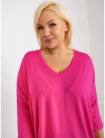 Tmavě růžová základní halenka plus size