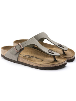 Dámské žabky Birkenstock Gizeh Stone Birko-Flor narrow šedé (0043393)