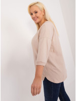 Béžová blůza plus size s nápisem