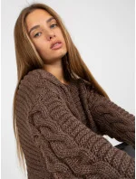 Dámský svetr LC SW 8044 hnědý - FPrice