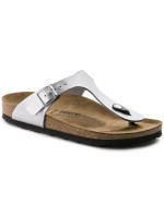 Dámské žabky Birkenstock Gizeh Birko-Flor silver regular wide (0043851) dámské