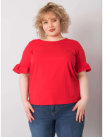 Červená halenka plus size Yareli