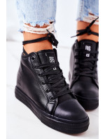 Leather Wedge Sneakers Big Star EE274127 Black