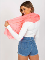 Fluo růžový šátek s ozdobnou aplikací