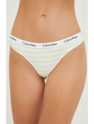 Dámská tanga D1617E 5XE bílá/žlutá - Calvin Klein