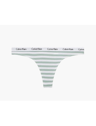 Dámská tanga D1617E 5XD bílá/zelená - Calvin Klein