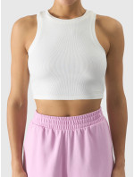 Dámský crop top slim 4F - krémový