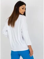 Bílá dámská basic halenka oversize střihu