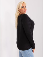 Černý dámský svetr plus size s viskózou