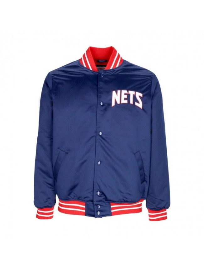 Mitchell & Ness NBA Heavyweight Satin Jacket New Jersey Nets OJBF3413-NJNYYPPPNAVY pánské