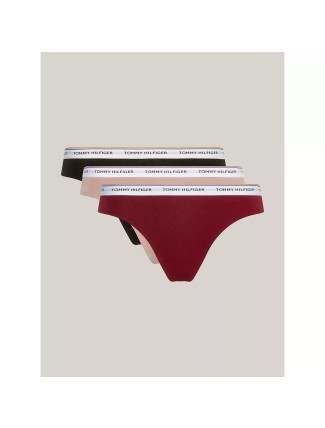 Dámská tanga 3 PACK UW0UW04894 0R3 vícebarevná - Tommy Hilfiger