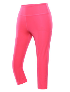 Dámské rychleschnoucí capri legíny ALPINE PRO NORVA neon knockout pink