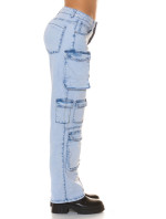 Sexy džíny Musthave Highwaist Cargo Jeans light denim