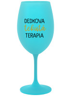 DEDKOVA TEKUTÁ TERAPIA - tyrkysový pohár na víno 350 ml