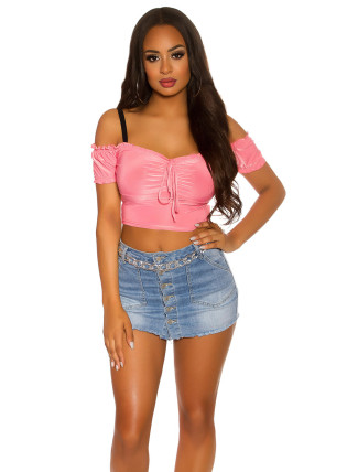 Sexy KouCla Crop Top bez ramene