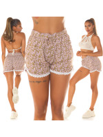 Sexy Highwaist Shorts with Print & lace