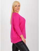 Tmavě růžová základní halenka plus size