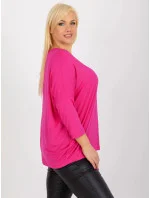 Tmavě růžová základní halenka plus size