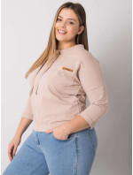 Světle béžová mikina plus size bez kapuce Pasadena