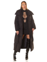 Sexy Fashionista Extra Long Winterjacke mit Gürtel