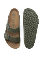 Žabky Birkenstock Arizona Vegan Microfaser Regular dámské-mužské Desert Dust Thyme wide foot vegan (1024550)