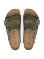 Žabky Birkenstock Arizona Vegan Microfaser Regular dámské-mužské Desert Dust Thyme wide foot vegan (1024550)