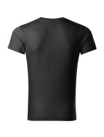 Slim Fit V-neck tričko pánské ebony gray